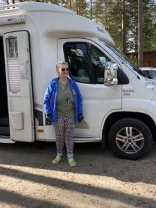 Irma Fagerholm ja Kabe-matkailuauton ohjaamo, 8.6.2025